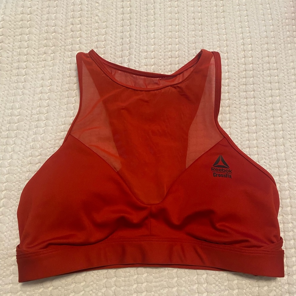 Reebok mesh small red sports bra